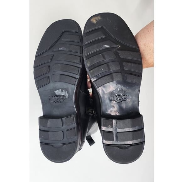 UGG Men's Randell Black Leather‎ Waterproof Motorcycle Boots Size 11.5 - Picture 10 of 13